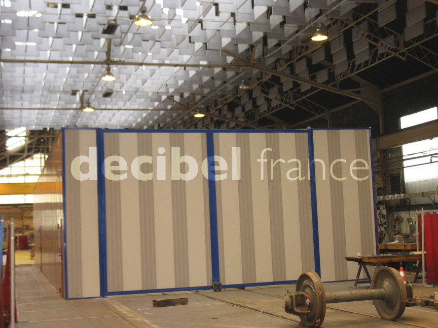 écran acoustique atelier de réparation matériel ferroviaire